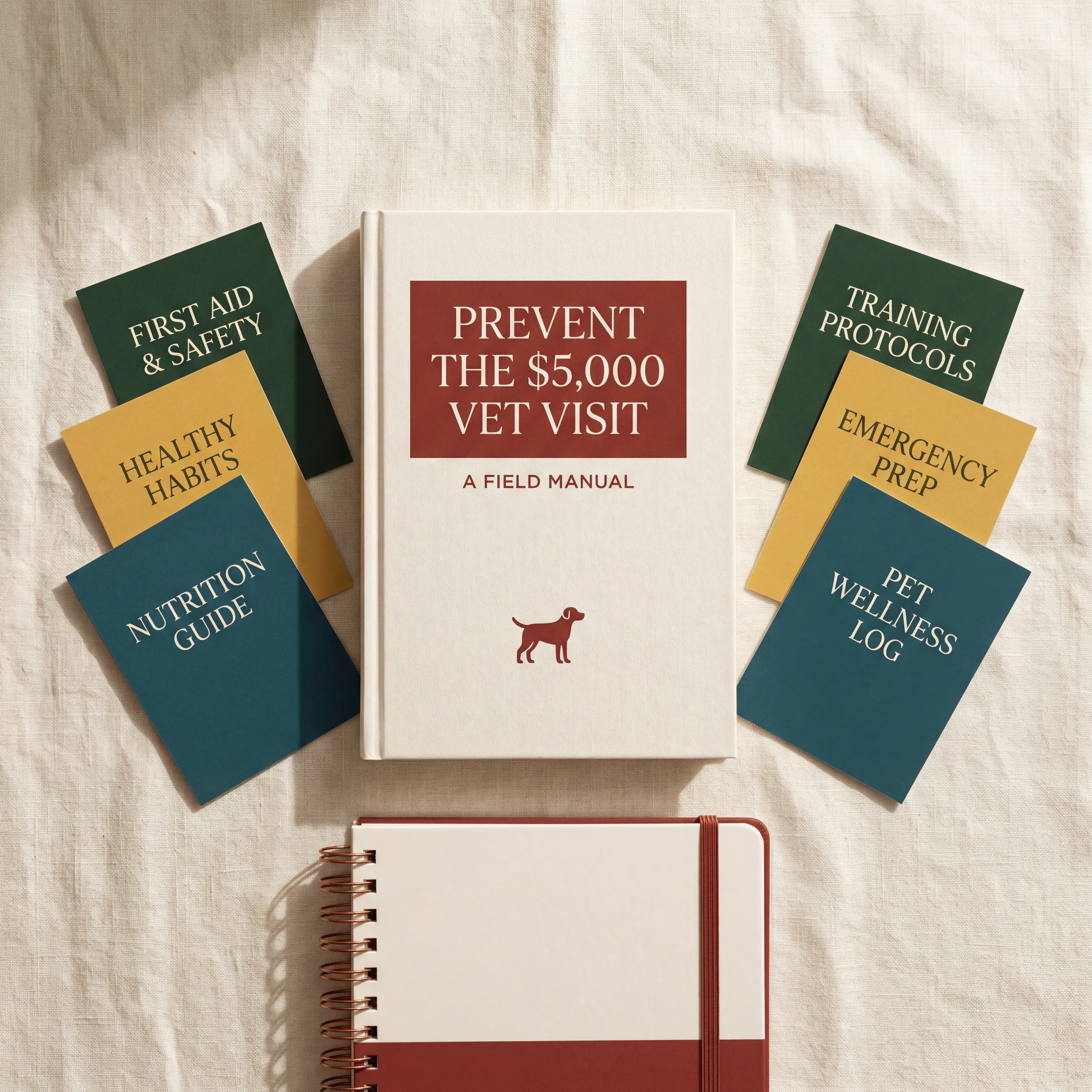 Field manual, three pocket guides, and the annual planner laid out as a bundle